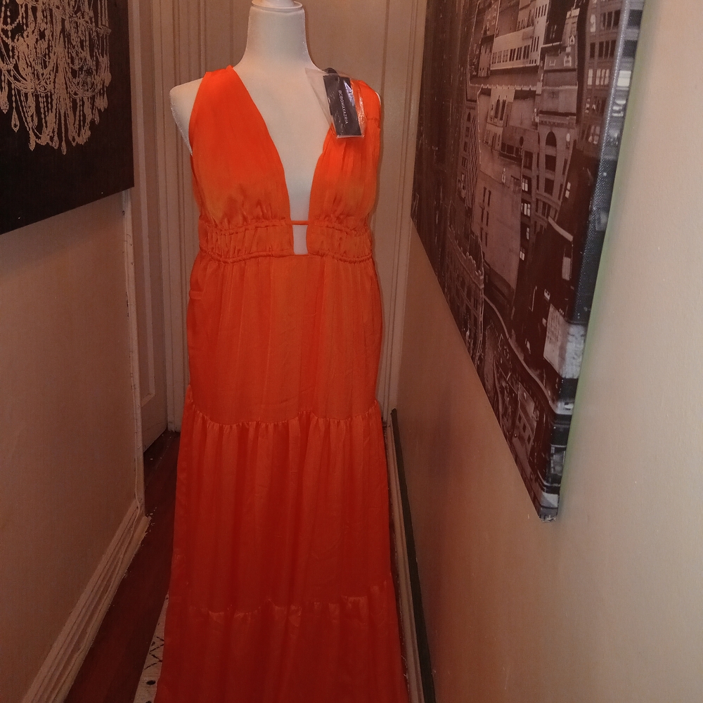 BCBGMaxAzria Vibrant Orange Maxi Dress